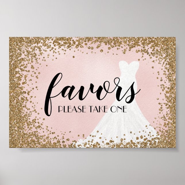 Poster Vestido de Noiva Brilho Corado Presentes Chá de No (Frente)