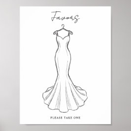Poster Vestido de Noiva Minimalista Arte Linha Placas de
