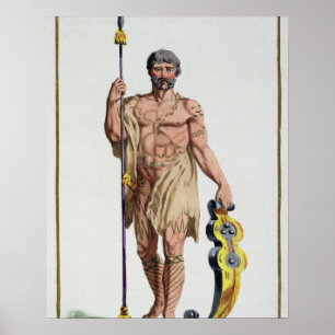 Pôster Vestido de um guerreiro bretão 'de DES Estamp de
