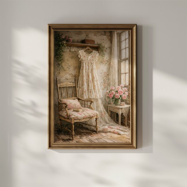 Poster Vestido Floral Shabby Chic (Criador carregado)