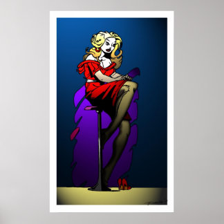 Poster Vestido Vermelho Em Destaque