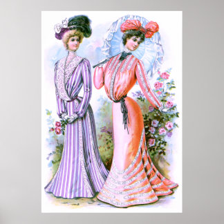Pôster Vestidos de moda dos anos 1900