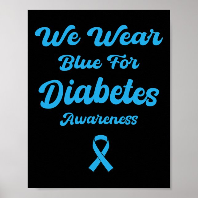 Poster Vestimos Azul Para Sensibilização Para A Diabetes  (Frente)