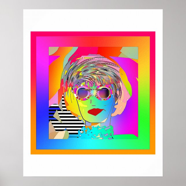 Poster Vestindo Óculos Escuros E Um Esmiradouro (Frente)