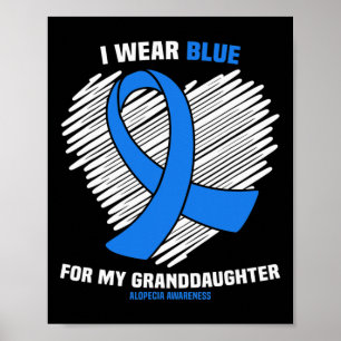 Poster Vestir Azul Para Minha Neta Alopecia Sensibilizaçã