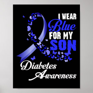 Poster Vestir Azul para o Meu Filho T1d Sensibilização Az