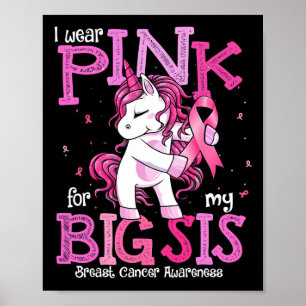 Poster Vestir Cor-De-Rosa Para A Minha Irmã Camisa Cancer