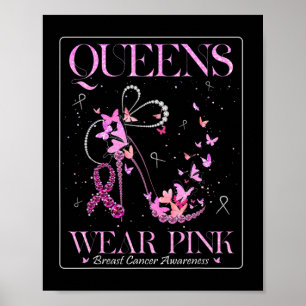 Poster Vestir cor-de-rosa Sensibilização do Cancer da Mam