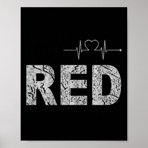 Poster Vestir Dia Vermelho - Vermelho Dizendo Doença Card