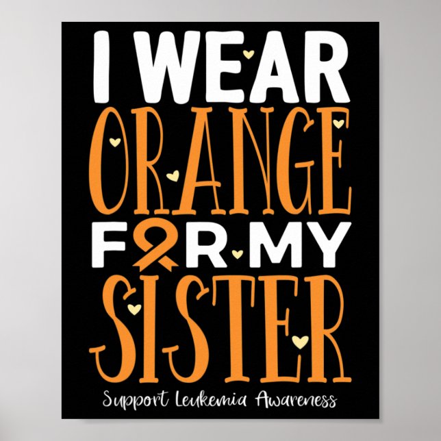 Poster Vestir Laranja Para A Consciência Da Leucemia Da M (Frente)