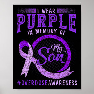 Poster Vestir Roxo Em Memória Da Consciência Da Sobredosa