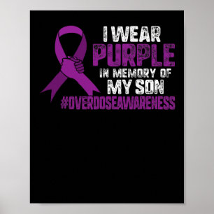 Poster Vestir Roxo Em Memória Da Consciência Da Sobredosa