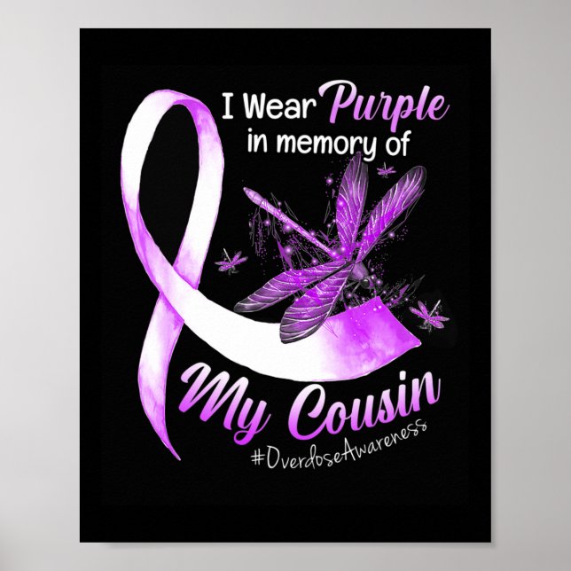 Poster Vestir Roxo Em Memória Da Sobredosagem Da Minha Pr (Frente)