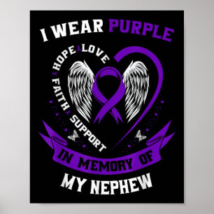 Poster Vestir Roxo Em Memória Do Câncer de pâncreas Do So
