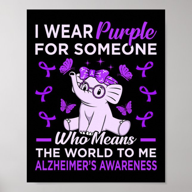 Poster Vestir Roxo para Alzheimer (Frente)