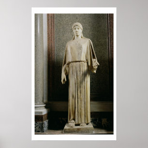 Pôster Vestir-se da figura fêmea peplos, grego (mármore