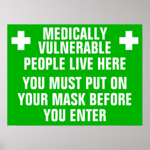Poster Vestir Uma Máscara Vulnerável Médica