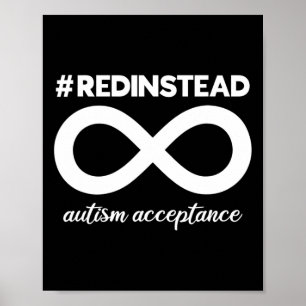 Poster Vestir Vermelho - Aceitação Do Autismo - Autista