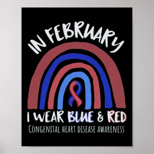 Poster Vestir Vermelho Em Fevereiro Sensibilização Para A