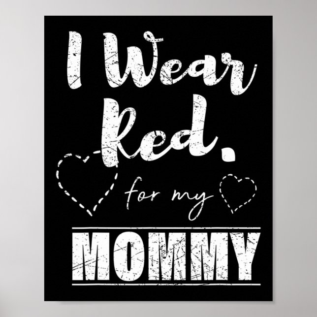 Poster Vestir Vermelho Para Minha Equipe De Mamãe (Frente)