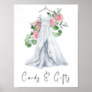 Poster Vestuário de aquarela com flores - cartões e prese