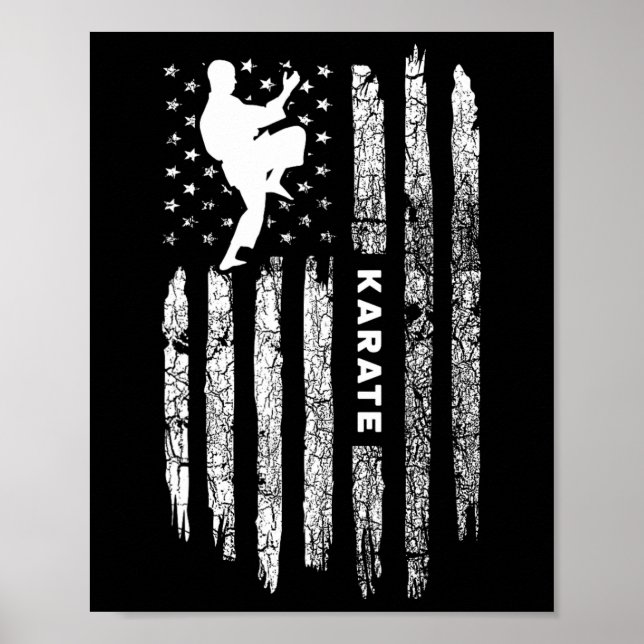Poster Vestuário do American Flag Karate - Karateka Vinta (Frente)