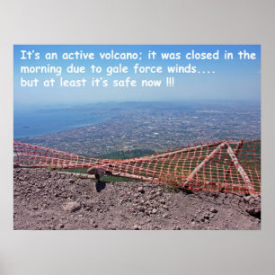 Pôster Vesúvio Volcano Humor
