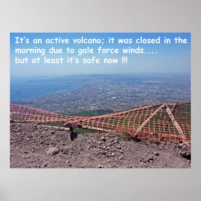 Pôster Vesúvio Volcano Humor (Frente)