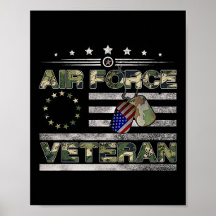 Poster Veterano da Força Aérea Americana Camisa Americana