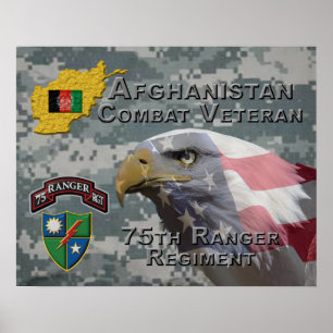 Poster Veterano de Combate Afegão 75º Regimento Ranger