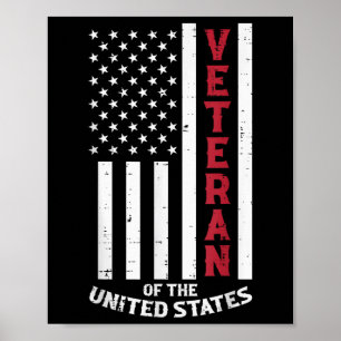 Poster Veterano Do Memorial Da Bandeira Dos Estados Unido