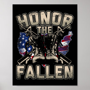 Poster Veterano Militar Bandeira Americana Soldado Presen