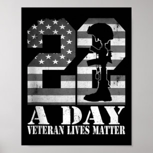 Poster Veterano Vive Bandeira Americana do Exército Milit