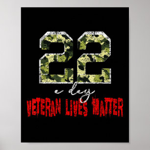 Poster Veterano Vive Consciência do Suicídio Veterano 22