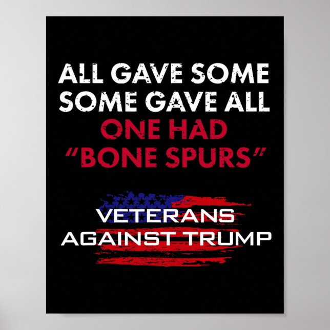 Poster Veteranos Antirtrump Draft Dodger Bone Spurs Para  (Frente)