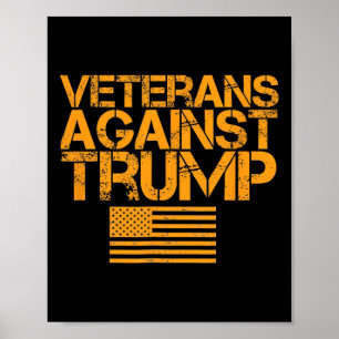Poster Veteranos Contra a Bandeira Patriótica Vintage Tru