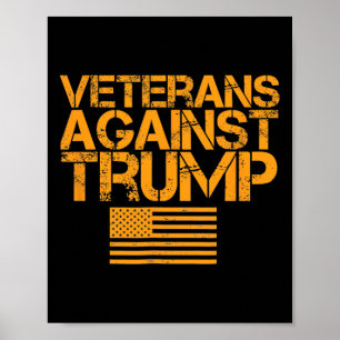 Poster Veteranos Contra a Bandeira Patriótica Vintage Tru
