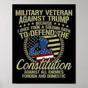 Poster Veteranos Contra Trump Funny Anti Trump Roupa