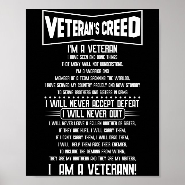 Poster Veteranos creram Eu sou uma veterana independência (Frente)