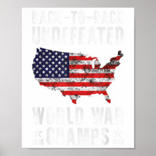 Poster Veteranos Da Guerra Mundial Inderizados 4º De Julh