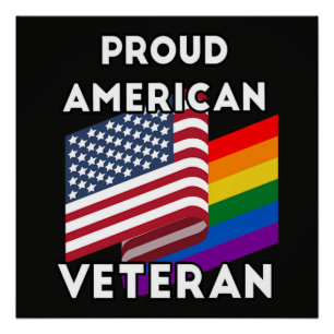 Pôster Veteranos Lgbt - Bandeira Americana