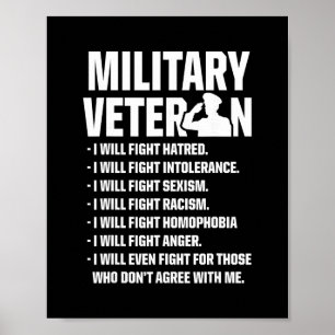 Poster Veteranos Militares Contra Trump Lutam Eleição EUA