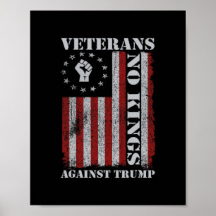 Poster Veteranos Militares Protestam Bandeira Dos EUA Nen