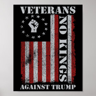 Poster Veteranos Militares Protestam Bandeira Dos EUA Sem