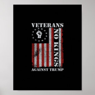 Poster Veteranos Militares Protestam Bandeira Patriótica