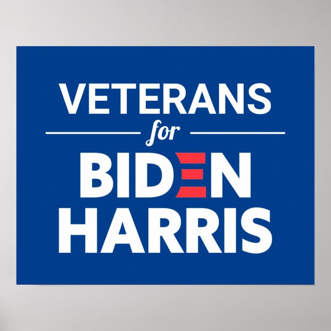 Poster Veteranos para Biden Harris Texto Personalizado Ve (Frente)
