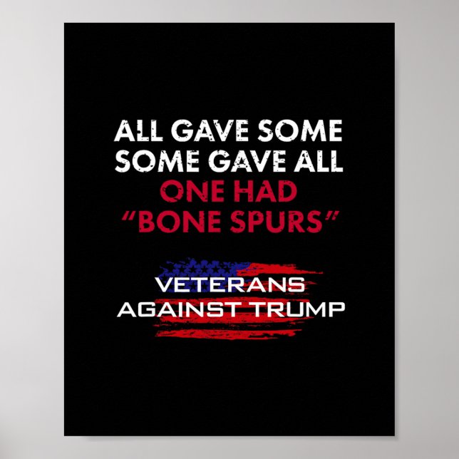 Poster Veterans Anti-trump Draft Dodger Bone Spurs For Ve (Frente)