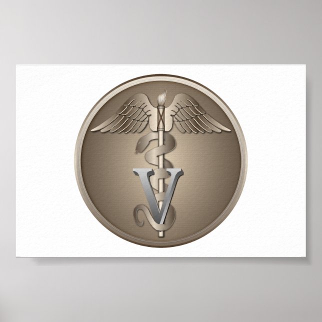 Poster Veterinarian Caduceus (Frente)