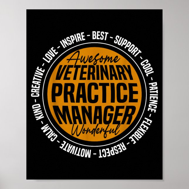 Poster Veterinary Practice Manager Funny Vet Tech Week  (Frente)