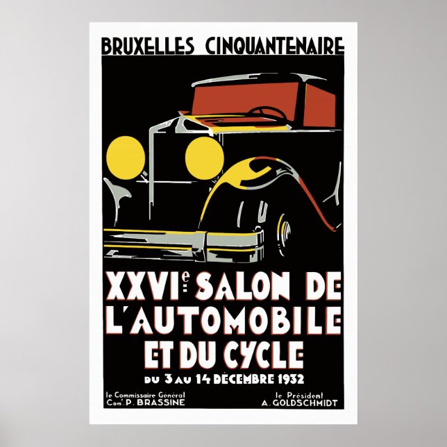 Poster Vetor art deco Bruxelles 1930 (Frente)